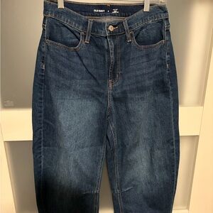 Old Navy Women’s WOW Barrel Leg Workout Dark Blue Jeans
